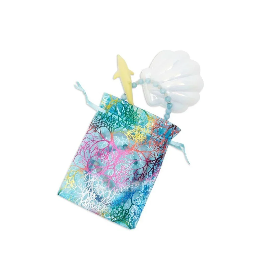 Beach Coral Gift Bag Pouches with Drawstring